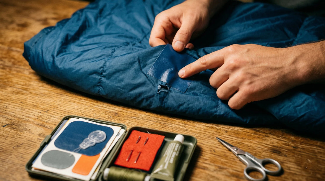 Réparer un sac de couchage : trous, fermeture éclair, coutures décousues et garnissage qui fuit