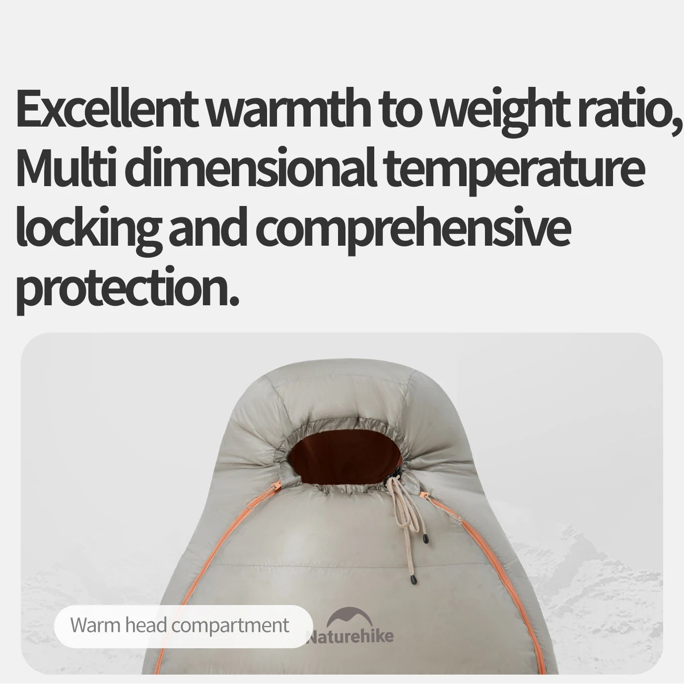 duvet grand froid 750 fill power léger Naturehike Snow Petrel