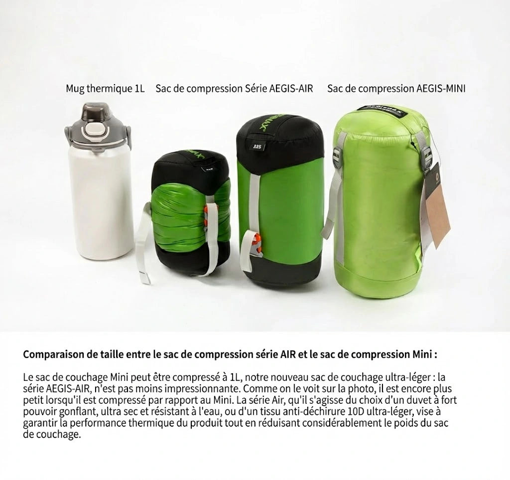 sac de couchage compact 10 degrés ultra léger Aegismax Air-E